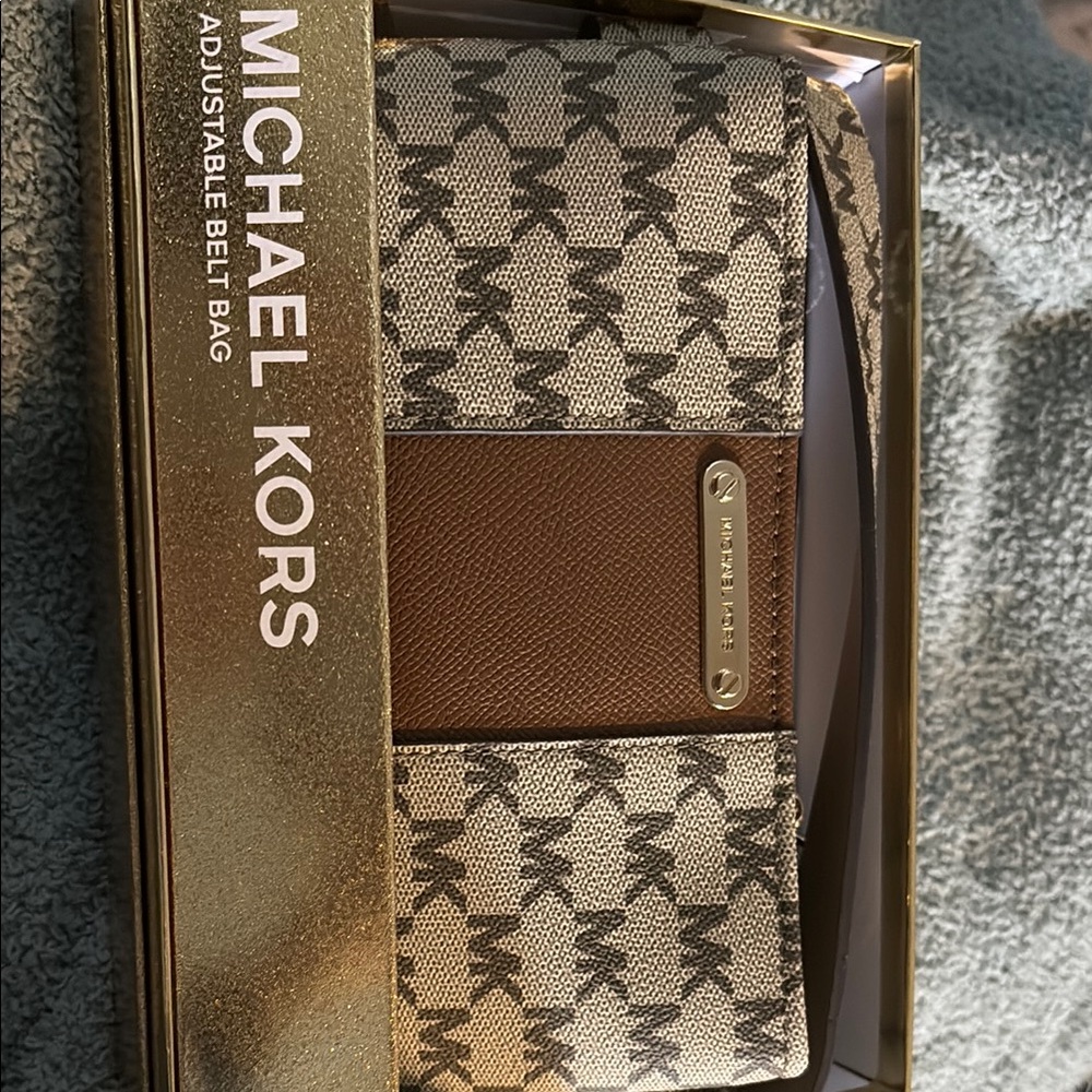 Michael Kors Brown and Cream Belt Bag